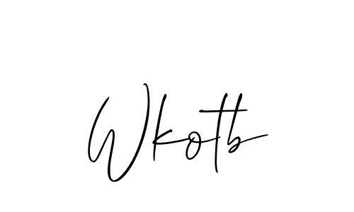 How to Draw Wkotb signature style? Allison_Script is a latest design signature styles for name Wkotb. Wkotb signature style 2 images and pictures png