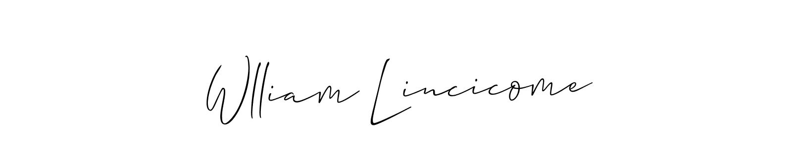 How to Draw Wlliam Lincicome signature style? Allison_Script is a latest design signature styles for name Wlliam Lincicome. Wlliam Lincicome signature style 2 images and pictures png