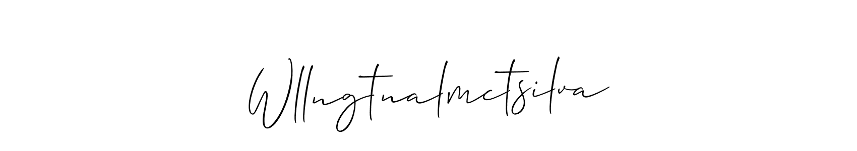 Use a signature maker to create a handwritten signature online. With this signature software, you can design (Allison_Script) your own signature for name Wllngtnalmctsilva. Wllngtnalmctsilva signature style 2 images and pictures png