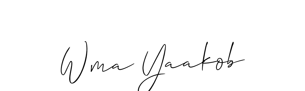 Also You can easily find your signature by using the search form. We will create Wma Yaakob name handwritten signature images for you free of cost using Allison_Script sign style. Wma Yaakob signature style 2 images and pictures png