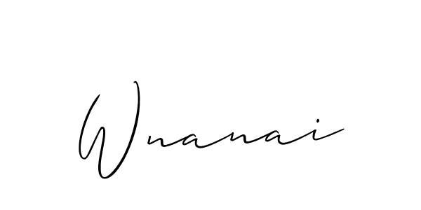 The best way (Allison_Script) to make a short signature is to pick only two or three words in your name. The name Wnanai include a total of six letters. For converting this name. Wnanai signature style 2 images and pictures png