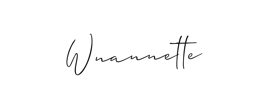 How to make Wnannette name signature. Use Allison_Script style for creating short signs online. This is the latest handwritten sign. Wnannette signature style 2 images and pictures png