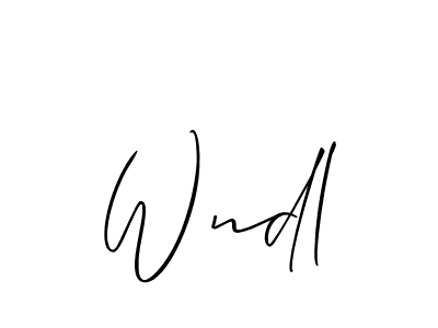 Create a beautiful signature design for name Wndl. With this signature (Allison_Script) fonts, you can make a handwritten signature for free. Wndl signature style 2 images and pictures png