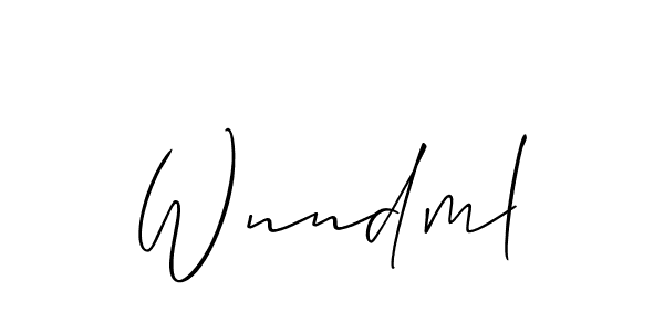 How to Draw Wnndml signature style? Allison_Script is a latest design signature styles for name Wnndml. Wnndml signature style 2 images and pictures png