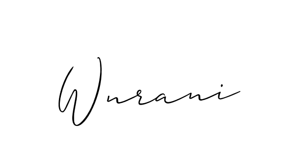 if you are searching for the best signature style for your name Wnrani. so please give up your signature search. here we have designed multiple signature styles  using Allison_Script. Wnrani signature style 2 images and pictures png