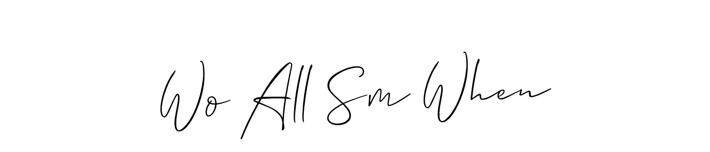 How to make Wo All Sm When signature? Allison_Script is a professional autograph style. Create handwritten signature for Wo All Sm When name. Wo All Sm When signature style 2 images and pictures png