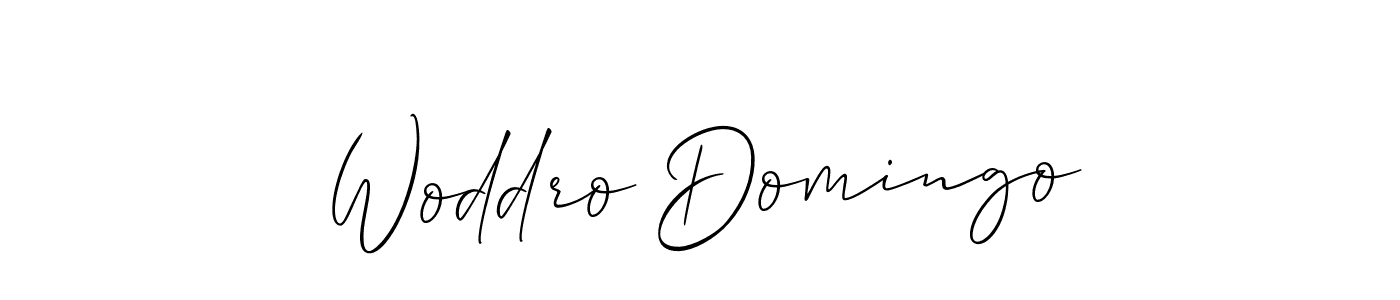 if you are searching for the best signature style for your name Woddro Domingo. so please give up your signature search. here we have designed multiple signature styles  using Allison_Script. Woddro Domingo signature style 2 images and pictures png
