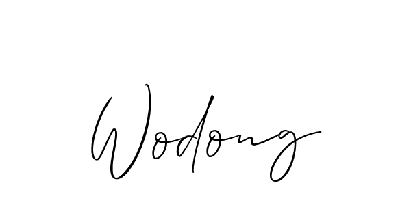 Also we have Wodong name is the best signature style. Create professional handwritten signature collection using Allison_Script autograph style. Wodong signature style 2 images and pictures png