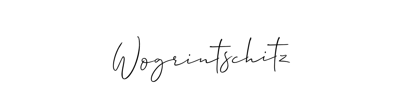 Make a beautiful signature design for name Wogrintschitz. With this signature (Allison_Script) style, you can create a handwritten signature for free. Wogrintschitz signature style 2 images and pictures png