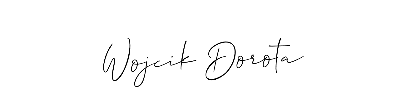 if you are searching for the best signature style for your name Wojcik Dorota. so please give up your signature search. here we have designed multiple signature styles  using Allison_Script. Wojcik Dorota signature style 2 images and pictures png