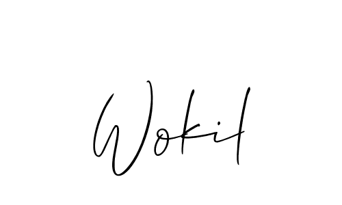 Also You can easily find your signature by using the search form. We will create Wokil name handwritten signature images for you free of cost using Allison_Script sign style. Wokil signature style 2 images and pictures png