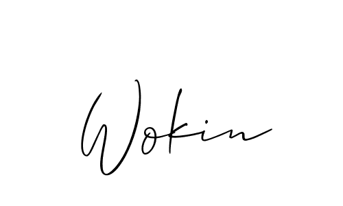 See photos of Wokin official signature by Spectra . Check more albums & portfolios. Read reviews & check more about Allison_Script font. Wokin signature style 2 images and pictures png