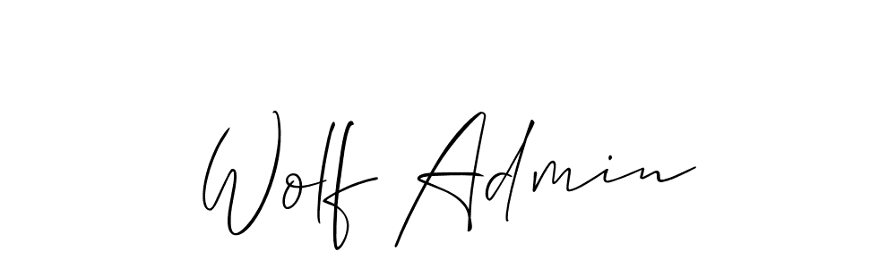 How to Draw Wolf Admin signature style? Allison_Script is a latest design signature styles for name Wolf Admin. Wolf Admin signature style 2 images and pictures png