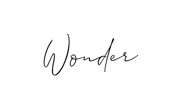 The best way (Allison_Script) to make a short signature is to pick only two or three words in your name. The name Wonder include a total of six letters. For converting this name. Wonder signature style 2 images and pictures png
