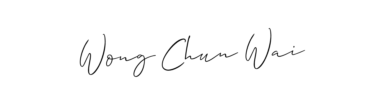 Create a beautiful signature design for name Wong Chun Wai. With this signature (Allison_Script) fonts, you can make a handwritten signature for free. Wong Chun Wai signature style 2 images and pictures png