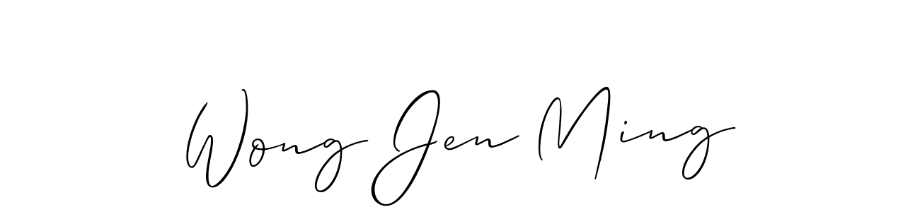 if you are searching for the best signature style for your name Wong Jen Ming. so please give up your signature search. here we have designed multiple signature styles  using Allison_Script. Wong Jen Ming signature style 2 images and pictures png