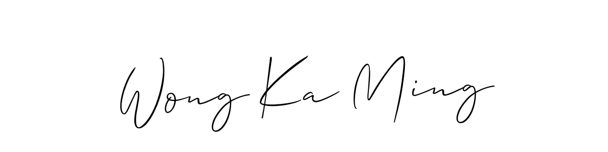 Design your own signature with our free online signature maker. With this signature software, you can create a handwritten (Allison_Script) signature for name Wong Ka Ming. Wong Ka Ming signature style 2 images and pictures png