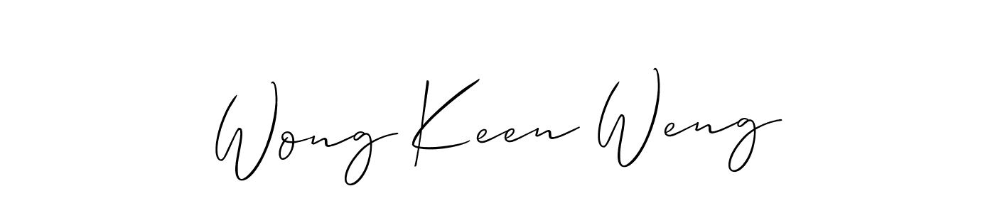 The best way (Allison_Script) to make a short signature is to pick only two or three words in your name. The name Wong Keen Weng include a total of six letters. For converting this name. Wong Keen Weng signature style 2 images and pictures png