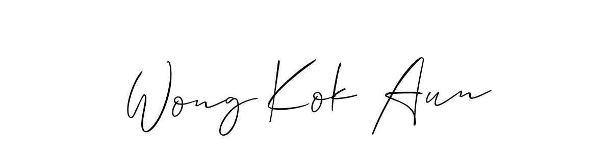 Also You can easily find your signature by using the search form. We will create Wong Kok Aun name handwritten signature images for you free of cost using Allison_Script sign style. Wong Kok Aun signature style 2 images and pictures png