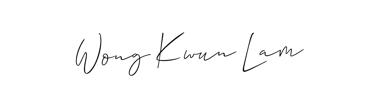 Allison_Script is a professional signature style that is perfect for those who want to add a touch of class to their signature. It is also a great choice for those who want to make their signature more unique. Get Wong Kwun Lam name to fancy signature for free. Wong Kwun Lam signature style 2 images and pictures png