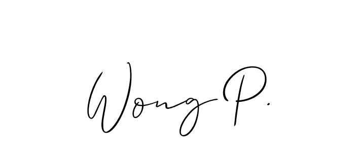 Use a signature maker to create a handwritten signature online. With this signature software, you can design (Allison_Script) your own signature for name Wong P.. Wong P. signature style 2 images and pictures png