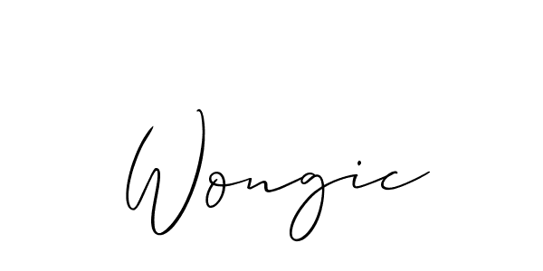 Wongic stylish signature style. Best Handwritten Sign (Allison_Script) for my name. Handwritten Signature Collection Ideas for my name Wongic. Wongic signature style 2 images and pictures png