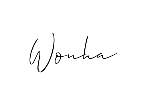 Also You can easily find your signature by using the search form. We will create Wonha name handwritten signature images for you free of cost using Allison_Script sign style. Wonha signature style 2 images and pictures png