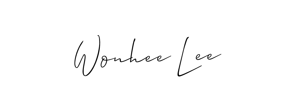 if you are searching for the best signature style for your name Wonhee Lee. so please give up your signature search. here we have designed multiple signature styles  using Allison_Script. Wonhee Lee signature style 2 images and pictures png