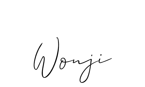 Best and Professional Signature Style for Wonji. Allison_Script Best Signature Style Collection. Wonji signature style 2 images and pictures png