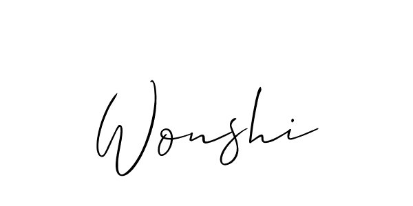Also we have Wonshi name is the best signature style. Create professional handwritten signature collection using Allison_Script autograph style. Wonshi signature style 2 images and pictures png