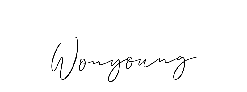 Make a short Wonyoung signature style. Manage your documents anywhere anytime using Allison_Script. Create and add eSignatures, submit forms, share and send files easily. Wonyoung signature style 2 images and pictures png