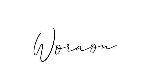 Similarly Allison_Script is the best handwritten signature design. Signature creator online .You can use it as an online autograph creator for name Woraon. Woraon signature style 2 images and pictures png