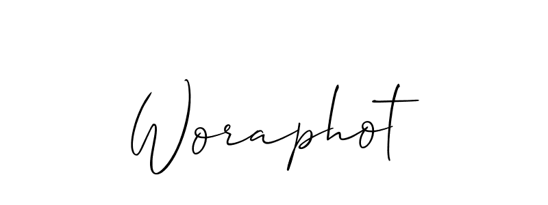 Design your own signature with our free online signature maker. With this signature software, you can create a handwritten (Allison_Script) signature for name Woraphot. Woraphot signature style 2 images and pictures png