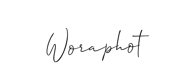 How to make Woraphot signature? Allison_Script is a professional autograph style. Create handwritten signature for Woraphot name. Woraphot signature style 2 images and pictures png