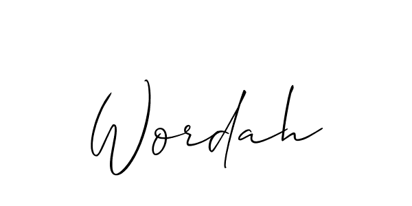 Best and Professional Signature Style for Wordah. Allison_Script Best Signature Style Collection. Wordah signature style 2 images and pictures png