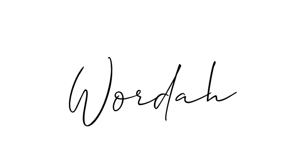 Best and Professional Signature Style for Wordah. Allison_Script Best Signature Style Collection. Wordah signature style 2 images and pictures png