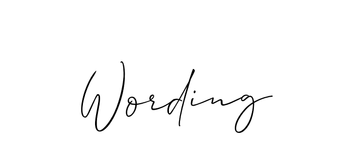 You can use this online signature creator to create a handwritten signature for the name Wording. This is the best online autograph maker. Wording signature style 2 images and pictures png