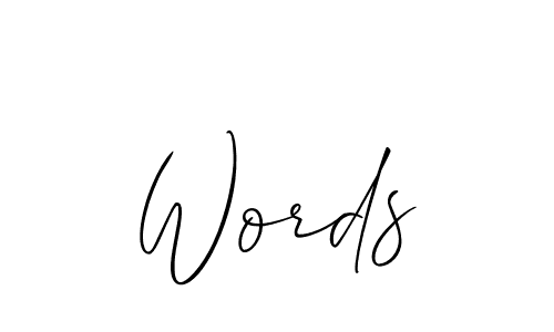 Make a beautiful signature design for name Words. With this signature (Allison_Script) style, you can create a handwritten signature for free. Words signature style 2 images and pictures png