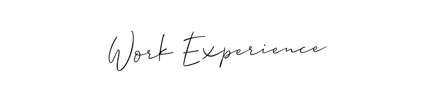 Create a beautiful signature design for name Work Experience. With this signature (Allison_Script) fonts, you can make a handwritten signature for free. Work Experience signature style 2 images and pictures png