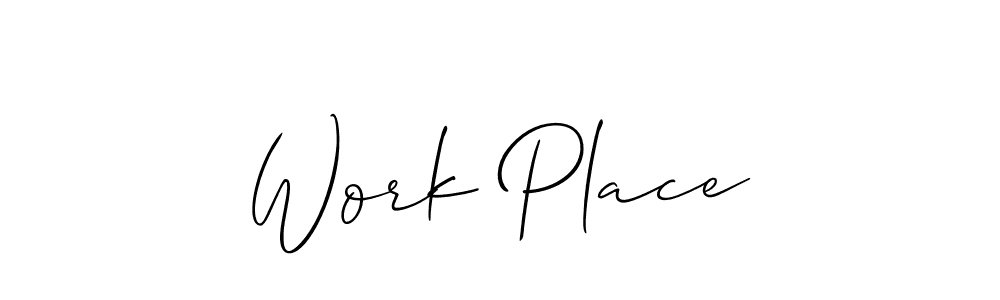 The best way (Allison_Script) to make a short signature is to pick only two or three words in your name. The name Work Place include a total of six letters. For converting this name. Work Place signature style 2 images and pictures png