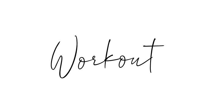 Create a beautiful signature design for name Workout. With this signature (Allison_Script) fonts, you can make a handwritten signature for free. Workout signature style 2 images and pictures png