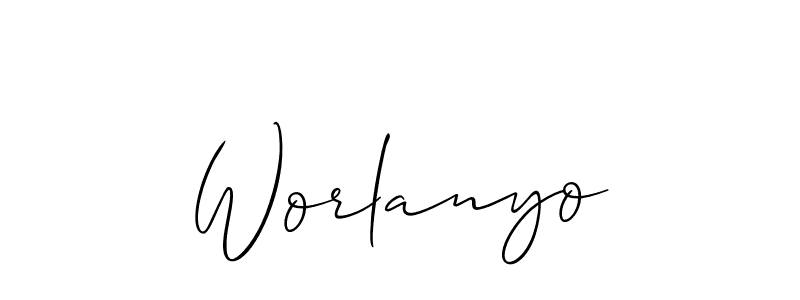 It looks lik you need a new signature style for name Worlanyo. Design unique handwritten (Allison_Script) signature with our free signature maker in just a few clicks. Worlanyo signature style 2 images and pictures png