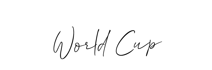 Create a beautiful signature design for name World Cup. With this signature (Allison_Script) fonts, you can make a handwritten signature for free. World Cup signature style 2 images and pictures png
