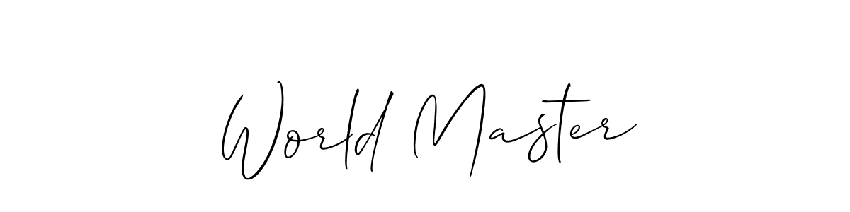 Use a signature maker to create a handwritten signature online. With this signature software, you can design (Allison_Script) your own signature for name World Master. World Master signature style 2 images and pictures png