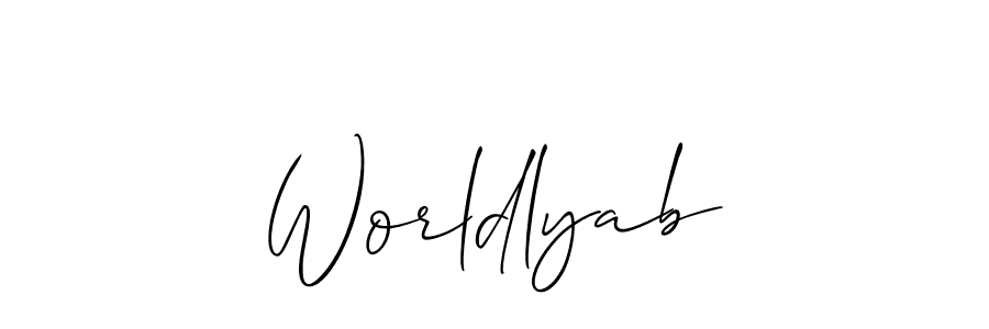 Also we have Worldlyab name is the best signature style. Create professional handwritten signature collection using Allison_Script autograph style. Worldlyab signature style 2 images and pictures png