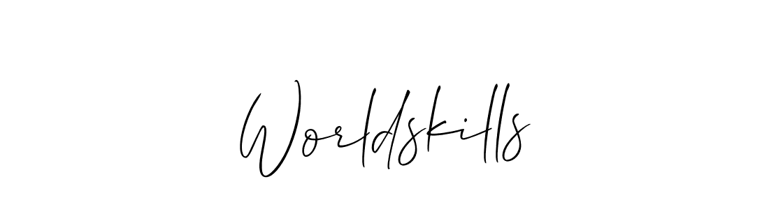 How to make Worldskills name signature. Use Allison_Script style for creating short signs online. This is the latest handwritten sign. Worldskills signature style 2 images and pictures png