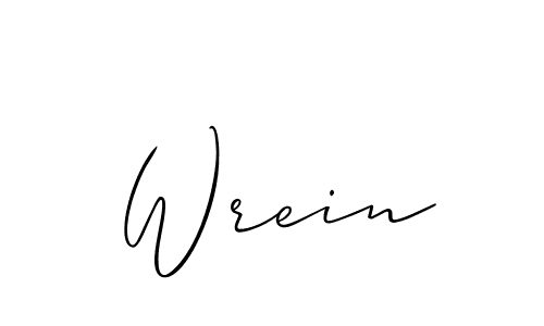 Use a signature maker to create a handwritten signature online. With this signature software, you can design (Allison_Script) your own signature for name Wrein. Wrein signature style 2 images and pictures png