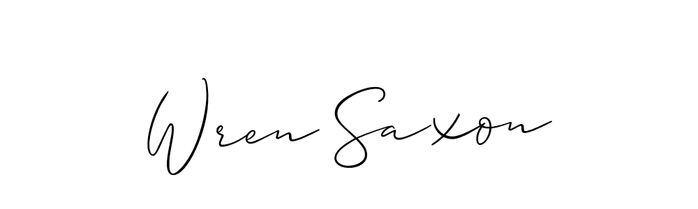 Also You can easily find your signature by using the search form. We will create Wren Saxon name handwritten signature images for you free of cost using Allison_Script sign style. Wren Saxon signature style 2 images and pictures png