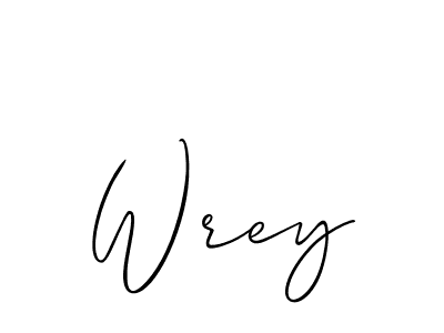 Use a signature maker to create a handwritten signature online. With this signature software, you can design (Allison_Script) your own signature for name Wrey. Wrey signature style 2 images and pictures png