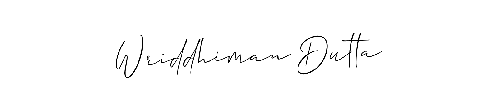 You should practise on your own different ways (Allison_Script) to write your name (Wriddhiman Dutta) in signature. don't let someone else do it for you. Wriddhiman Dutta signature style 2 images and pictures png